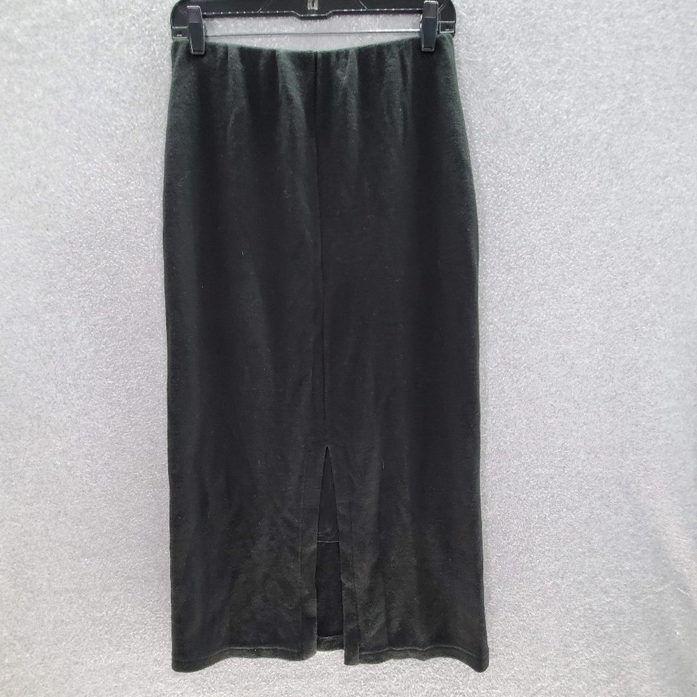 VINTAGE Ann‎ Max Women Skirt 8 Black Maxi Merino Wool Blend Pencil